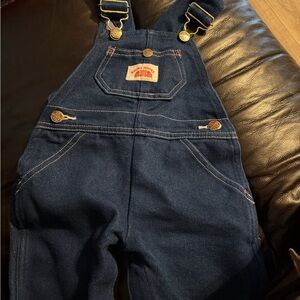 Denim Overalls with Gold Accents